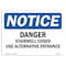 Signmission OSHA , 3.5" Height, Danger Stairwell Closed Use Alternative Entrance Sign, 5" X 3.5", Landscape OS-NS-D-35-L-10921 - alternate 1